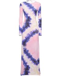Rabanne - Printed Stretch Viscose Long Dress - Lyst