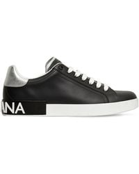 Dolce & Gabbana Calfskin Nappa Portofino Sneakers - Schwarz