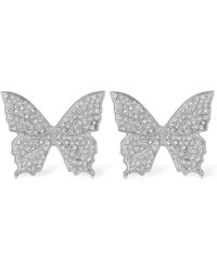 Blumarine - Butterfly Crystal Stud Earrings - Lyst