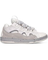 Lanvin Curb Paneled Mesh Sneakers - White