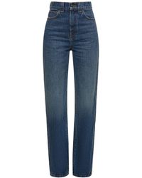 Khaite - Jeans rectos con cintura alta - Lyst