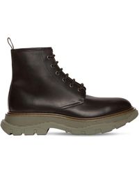 Alexander McQueen Bottes Combat En Cuir - Noir