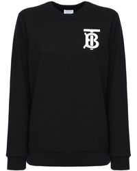 Burberry Logo Cotton Jersey Crewneck Jumper - Black