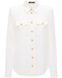Balmain - Crepe De Chine Shirt With Padded Shoulders - Lyst