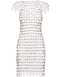 Rabanne - Round Sequined Mesh Mini Dress - Lyst