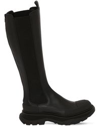 Alexander McQueen - 40mm Tread Slick Leather Tall Boots - Lyst