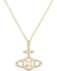 Vivienne Westwood Collar de cristales y perlas sintéticas - Metálico