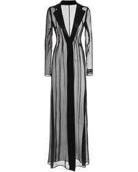Dolce & Gabbana - Sheer Silk Long Shirt Dress - Lyst