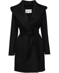 Max Mara Rialto Hooded Camel Coat - Black