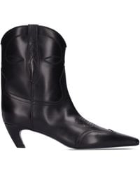 Khaite - Dallas Leather Ankle Boots - Lyst