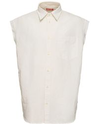 DIESEL - S-simens Sleeveless Cotton & Linen Shirt - Lyst