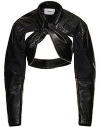 Coperni - Faux Leather Cutout Cropped Biker Jacket - Lyst