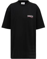 Balenciaga - T-shirt oversize en coton a logo - Lyst