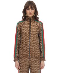 Gucci Chaqueta de chándal G Rhombus - Marrón