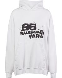 Balenciaga - Sudadera large fit de algodón con capucha - Lyst
