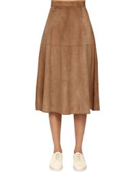 Max Mara Gonna A-Line In Camoscio - Multicolore