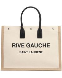 Saint Laurent - Rive Gauche Printed Canvas & Leather Bag - Lyst