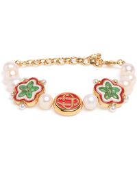 Casablancabrand - Bracelet avec fleurs en fausses perles - Lyst