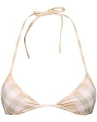 Burberry - Check Lycra Triangle Bikini Top - Lyst