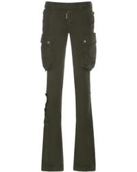 DSquared² - Embroidered Cotton Cargo Straight Pants - Lyst