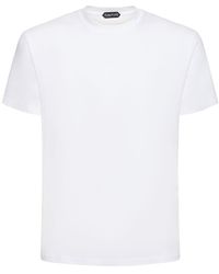 Tom Ford - T-shirt en coton mélangé à col ras-du-cou - Lyst