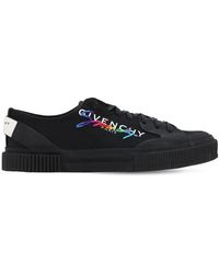 Givenchy Sneakers Aus Leder Und Canvas Mit Logo - Schwarz
