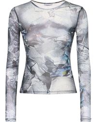 Miaou - Printed Stretch Tech Long Sleeve T-shirt - Lyst