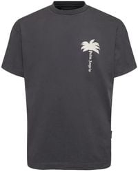 Palm Angels - T-shirt Aus Baumwolle Mit Druck - Lyst