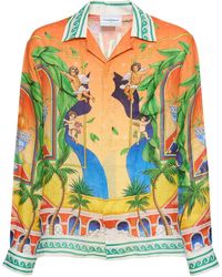 Casablanca - Trophy Printed Linen Shirt - Lyst