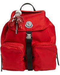 Moncler Grand Sac À Dos En Nylon "Dauphine" - Rouge
