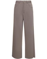 MM6 by Maison Martin Margiela - Unbrushed Cotton Blend Wide Pants - Lyst