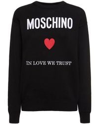Moschino - Cotton Jersey Logo Sweatshirt - Lyst