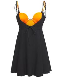 Versace Sleeveless Acetate Satin Mini Dress - Black