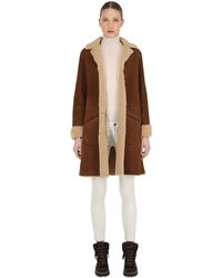 Belstaff Mantel Aus Wildleder Und Shearling - Braun