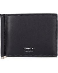 Ferragamo - Porta carte di credito in pelle con logo - Lyst