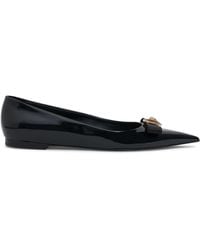 Versace - Leather Flats Shoes - Lyst