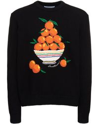 Casablancabrand - Intarsia Cotton Knit Sweater - Lyst
