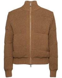 Moncler - Tricot Virgin Wool Blend Zip-Up Cardigan - Lyst