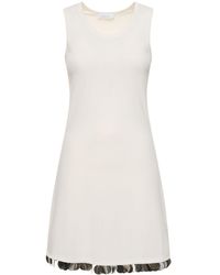 Rabanne - Jersey Crepe Embellished Mini Dress - Lyst