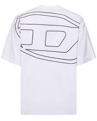 DIESEL - T-shirt loose fit oval d in cotone / ricamo - Lyst