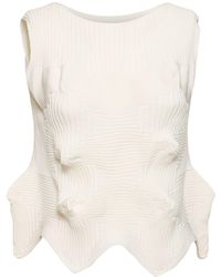 Issey Miyake - Pleated Ruched Sleeveless Top - Lyst