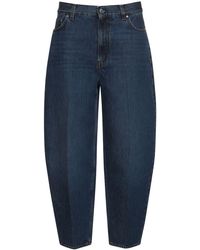 Totême - Tapered Cotton Denim Wide Jeans - Lyst