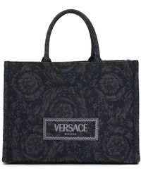 Versace - Große Tasche Aus Barocco-jacquard-canvas - Lyst