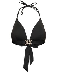 Max Mara - Top bikini a triangolo astra in jersey con logo - Lyst