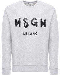 MSGM - Sudadera de algodón jersey con logo - Lyst