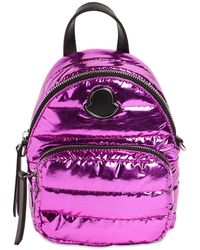 Moncler Small Kilia Quilted Metallic Nylon Bag - Purple