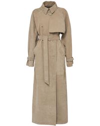 Max Mara - Quinto Leather & Suede Trench Coat - Lyst