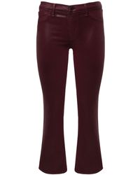 J Brand Jeans Cropped Vita Media "selena" Spalmati - Rosso