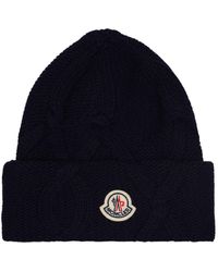 Moncler - Cappello beanie in lana tricot - Lyst