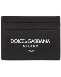 Dolce & Gabbana - Porta carte di credito in pelle con logo - Lyst
